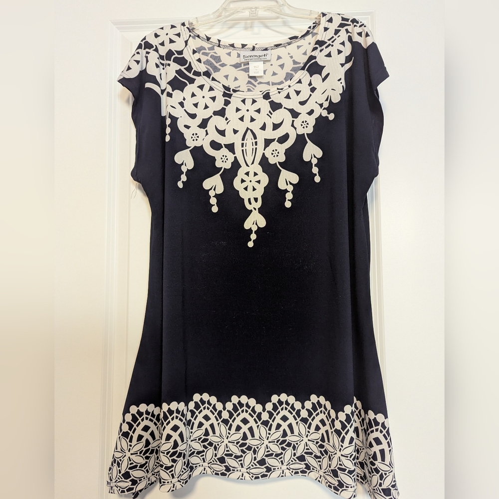 Serengeti Black and White Embroidered Tunic